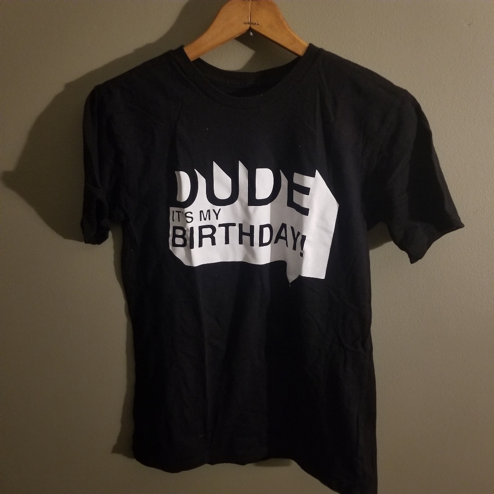 Birthday Black T-Shirt Boys XL 14 Dude It's My Birthday